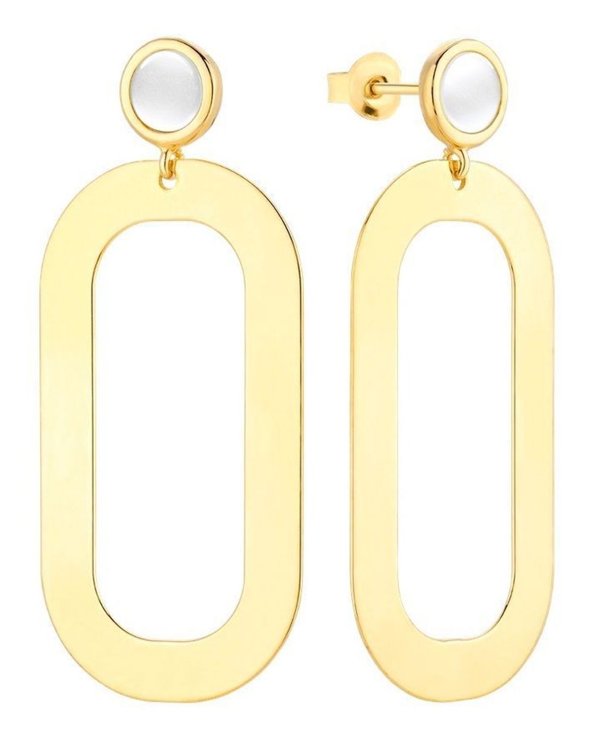 Kolczyki srebrne pozłacane z masą perłową owal DZK386 MPB Z.  Kolczyki srebrne pozłacane. Kolczyki srebrne wiszące. Kolczyki pozłacane owalne. Kolczyki srebrne z masą perłową..jpg